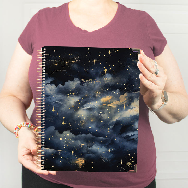 2025 Hard Cover Planner, 8.5" x 11", Midnight Sky