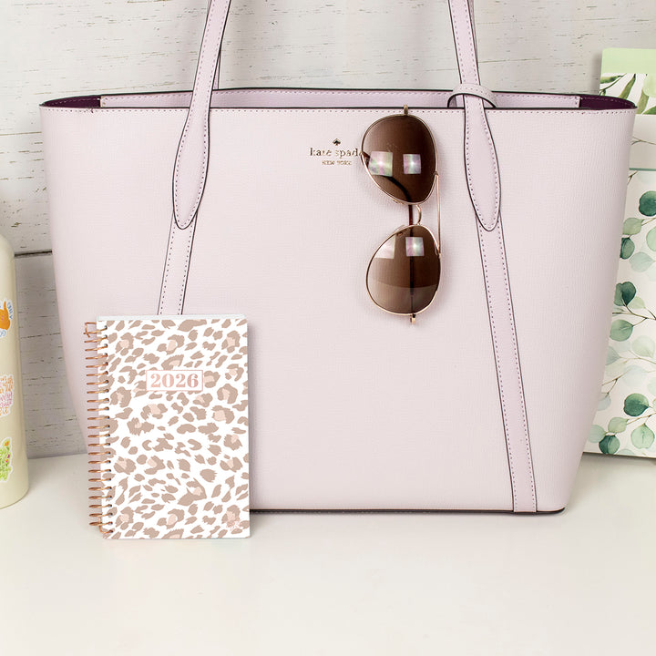 2026 Soft Cover Planner, 4" x 6", Tan Leopard