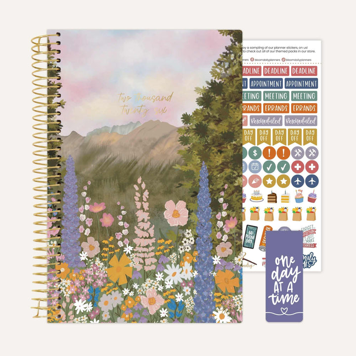 2026 Soft Cover Planner, 5.5" x 8.25", Wildflower Mountainside