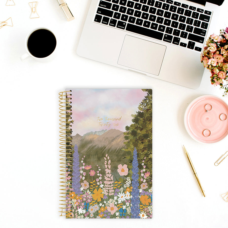 2026 Soft Cover Planner, 5.5" x 8.25", Wildflower Mountainside