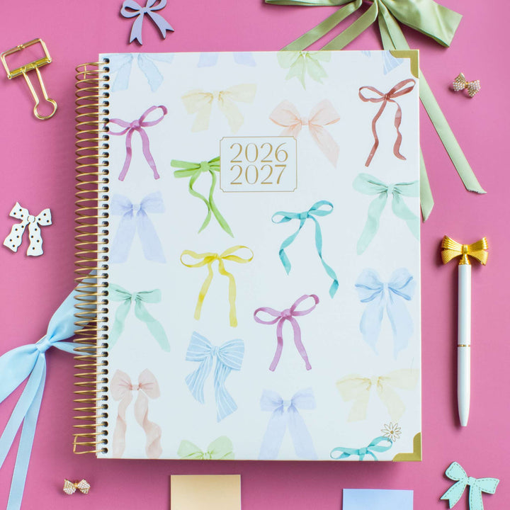 2026–27 Hard Cover Planner, 8.5" x 11" | Bows - bloom daily planners