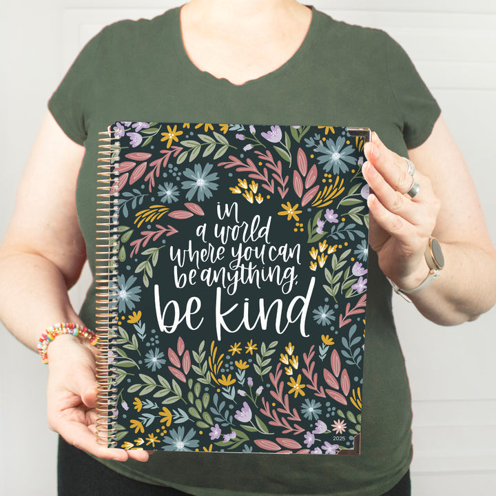 2025 Hard Cover Planner, 8.5" x 11", Be Kind