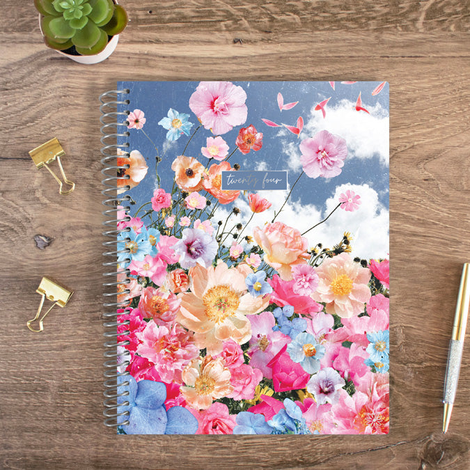 2024 Soft Cover Planner, 8.5" x 11", Peony Dreams