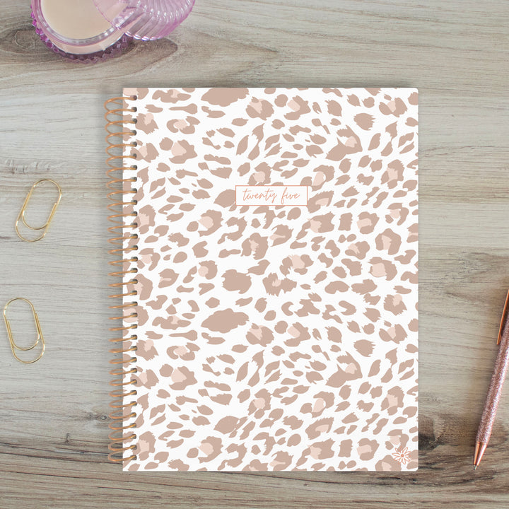 2025 Soft Cover Planner, 8.5" x 11", Tan Leopard