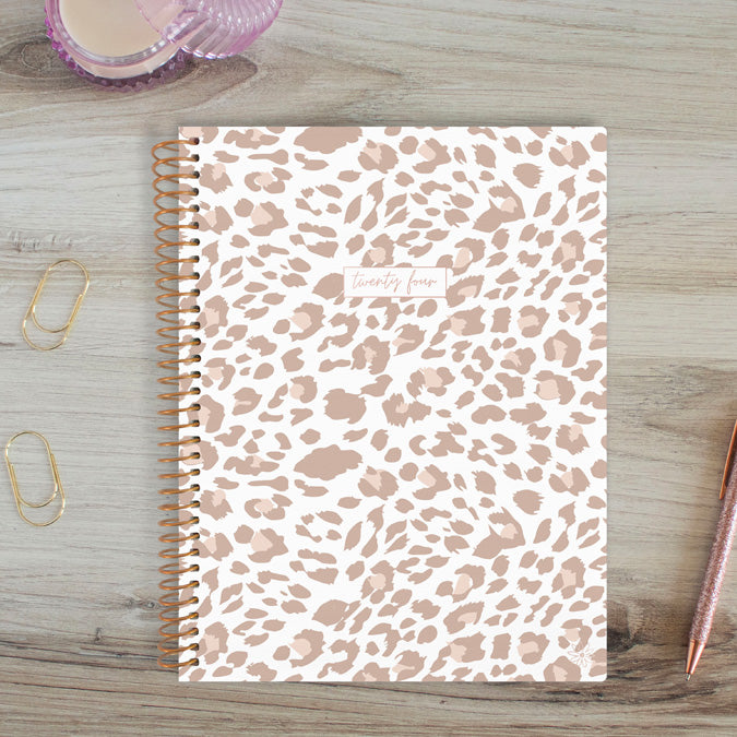 2024 Soft Cover Planner, 8.5" x 11", Tan Leopard