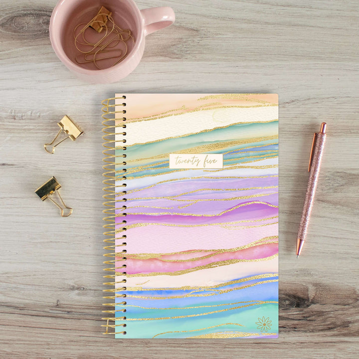 2025 Soft Cover Planner, 5.5" x 8.25", Watercolor Waves