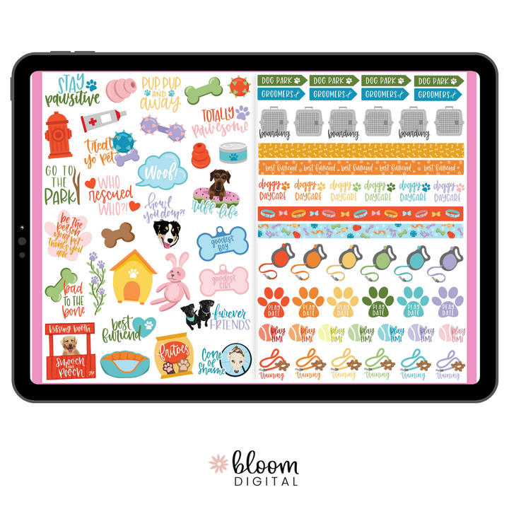 Digital Planner Stickers, Dog Lovers