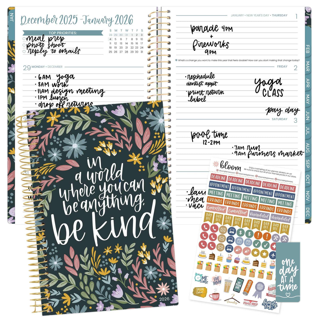 2026 Soft Cover Planner, 5.5" x 8.25", Be Kind