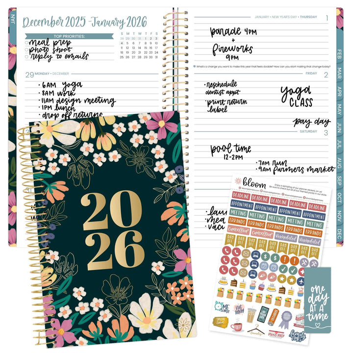2026 Soft Cover Planner, 5.5" x 8.25", Blooming Wildly
