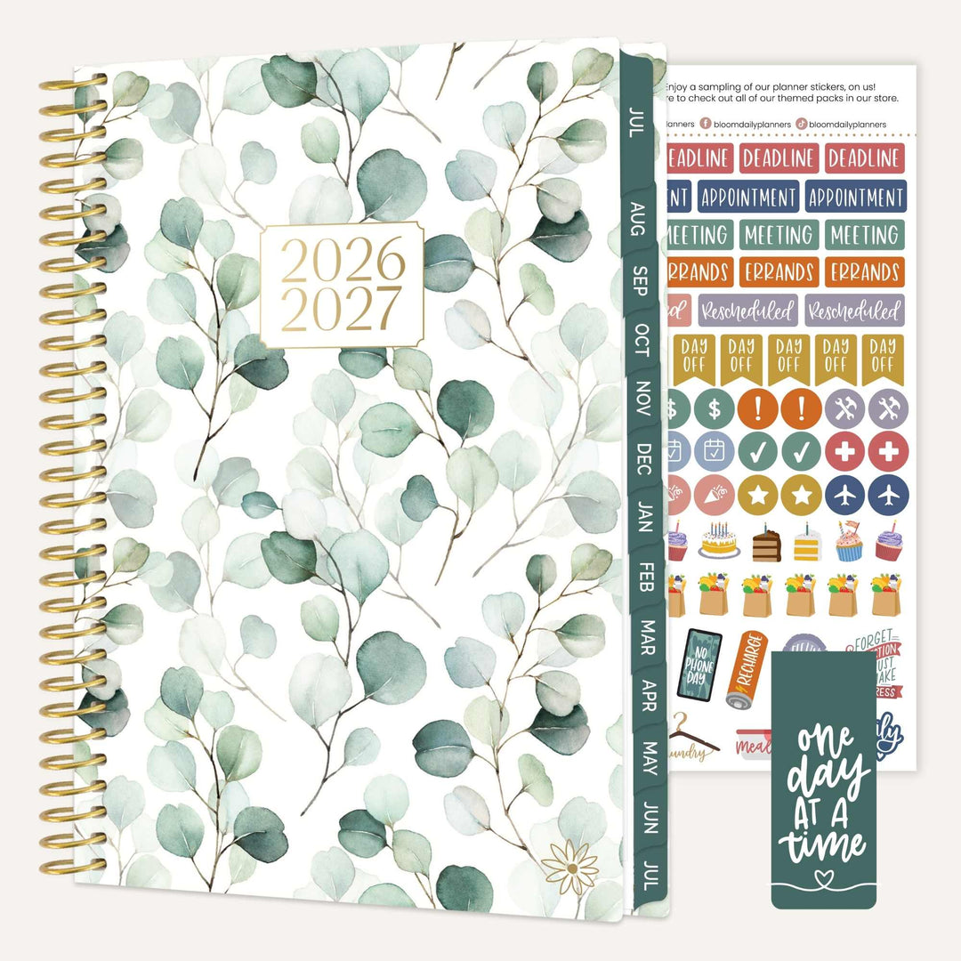 2026-27 Soft Cover Planner, 5.5" x 8.25" | Boho Greenery - bloom daily planners