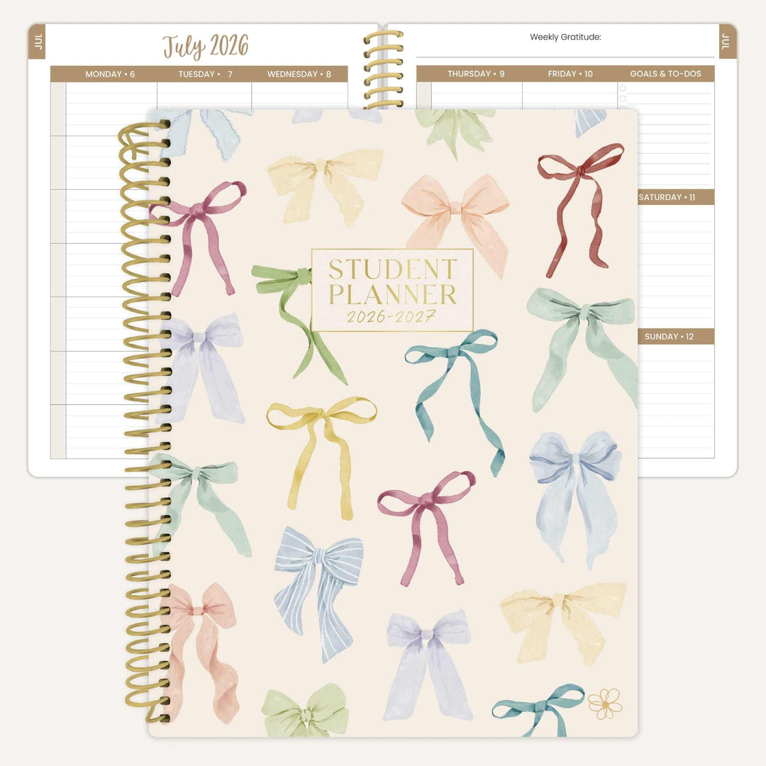 2026–27 Daisy Column Academic Planner, 7" x 9" | Bows - bloom daily planners