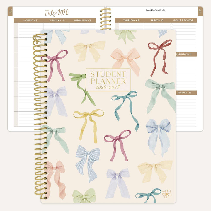 2026–27 Daisy Column Academic Planner, 7" x 9" | Bows - bloom daily planners