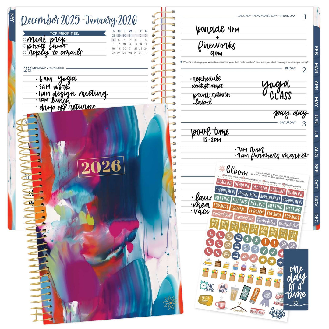 2026 Soft Cover Planner, 5.5" x 8.25", Brilliant Brushstrokes