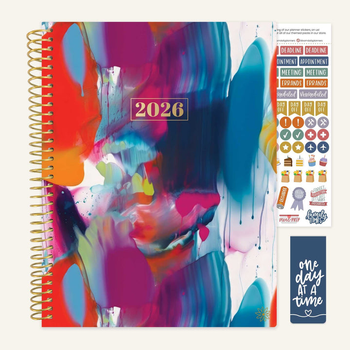 2026 Soft Cover Planner, 8.5" x 11", Brilliant Brushstrokes