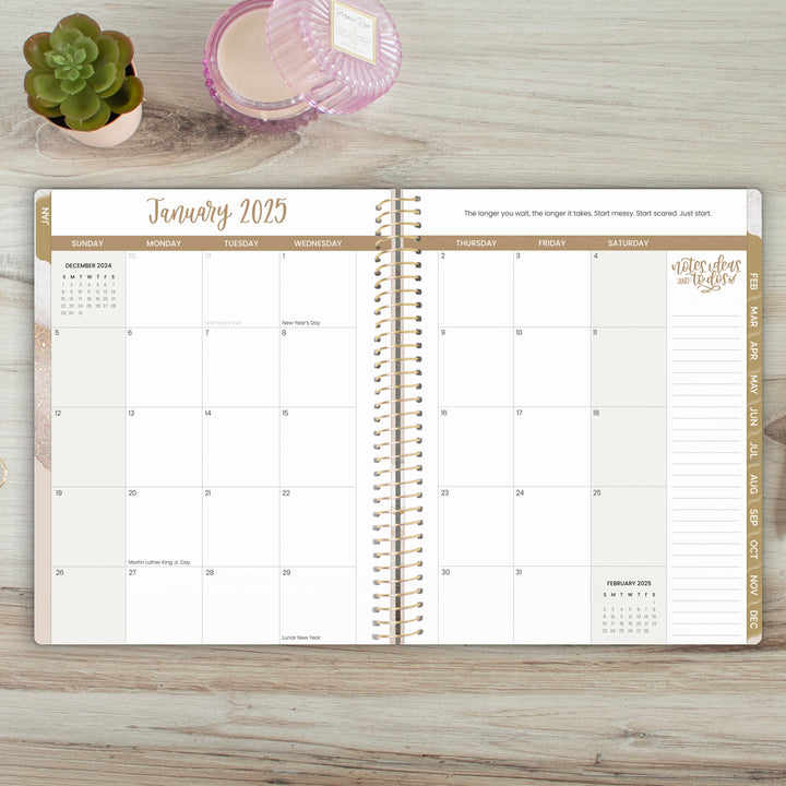 2025 Soft Cover Planner, 8.5" x 11", Brushed Beige