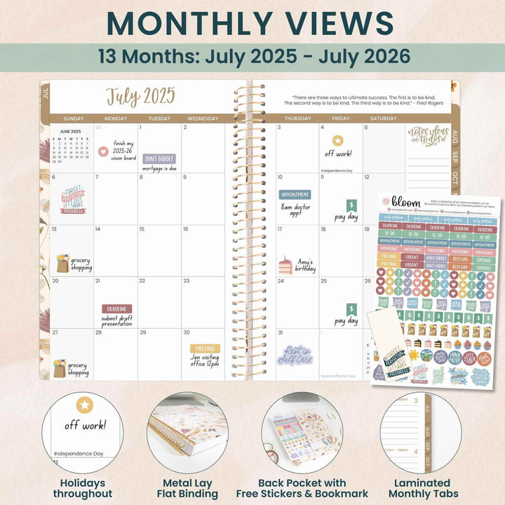 2025-26 Soft Cover Planner, 5.5" x 8.25", Butterfly Garden