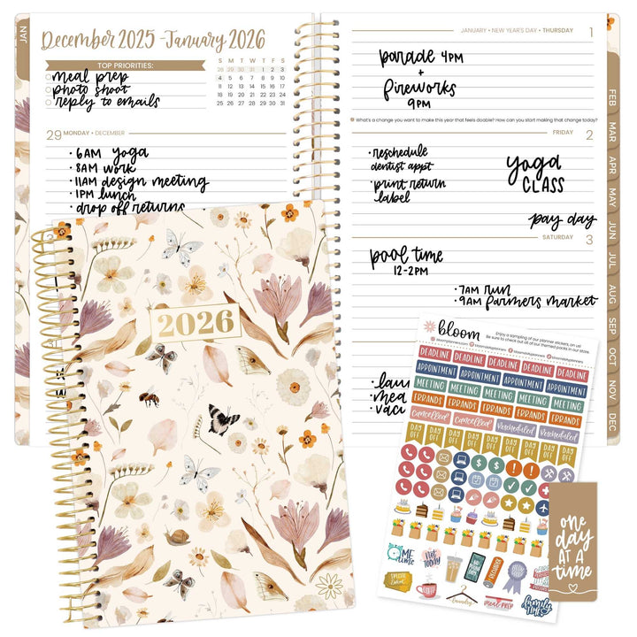 2026 Soft Cover Planner, 5.5" x 8.25", Butterfly Garden