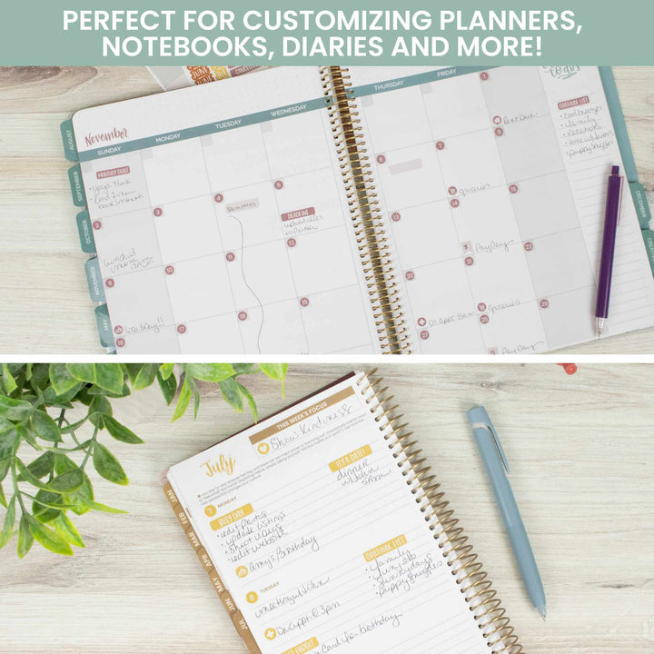 Planner Stickers, Calendar Essentials Pack, Retro Rainbow