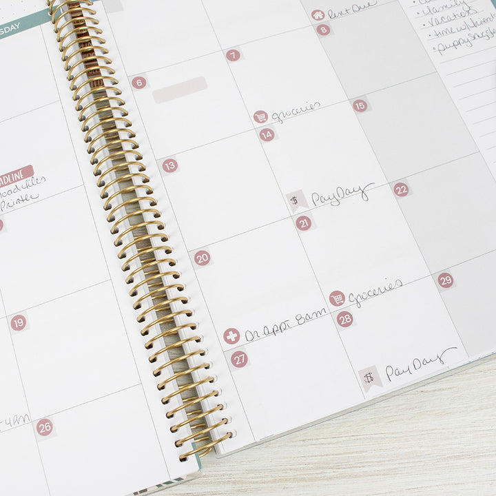 Planner Stickers, Calendar Essentials Pack, Retro Rainbow