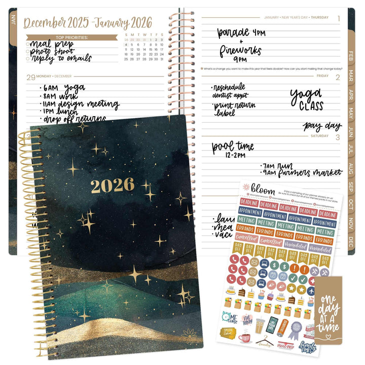 2026 Soft Cover Planner, 5.5" x 8.25", Celestial Skies