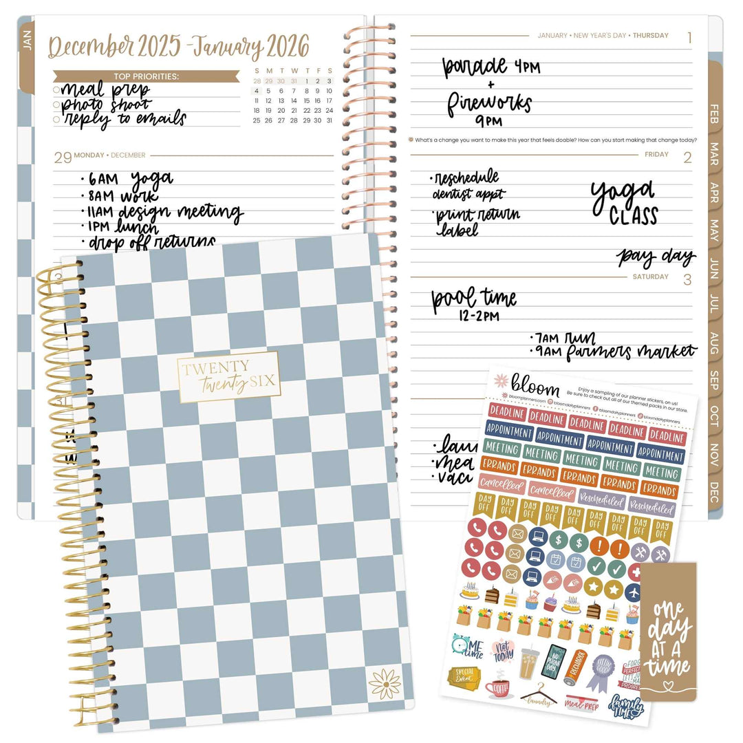2026 Soft Cover Planner, 5.5" x 8.25", Checkered