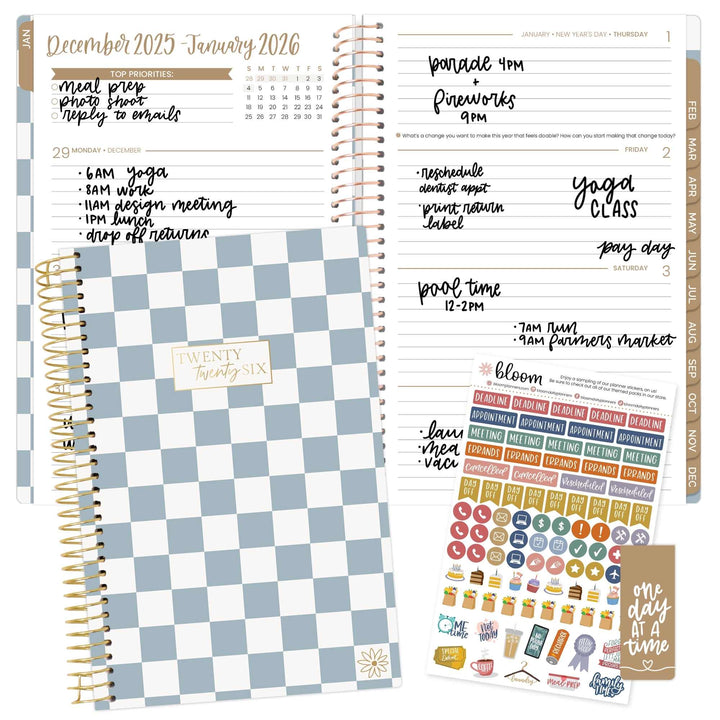 2026 Soft Cover Planner, 5.5" x 8.25", Checkered