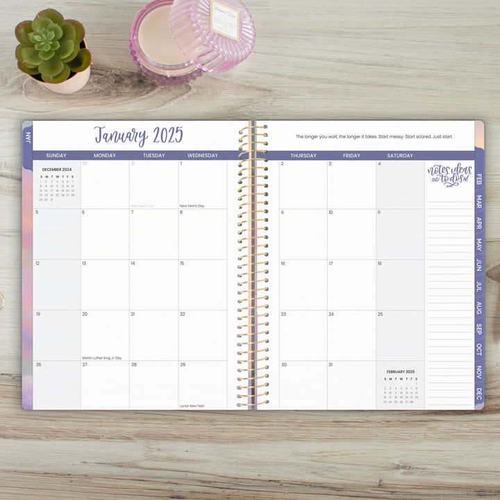 2025 Soft Cover Planner, 8.5" x 11", Cotton Candy Clouds