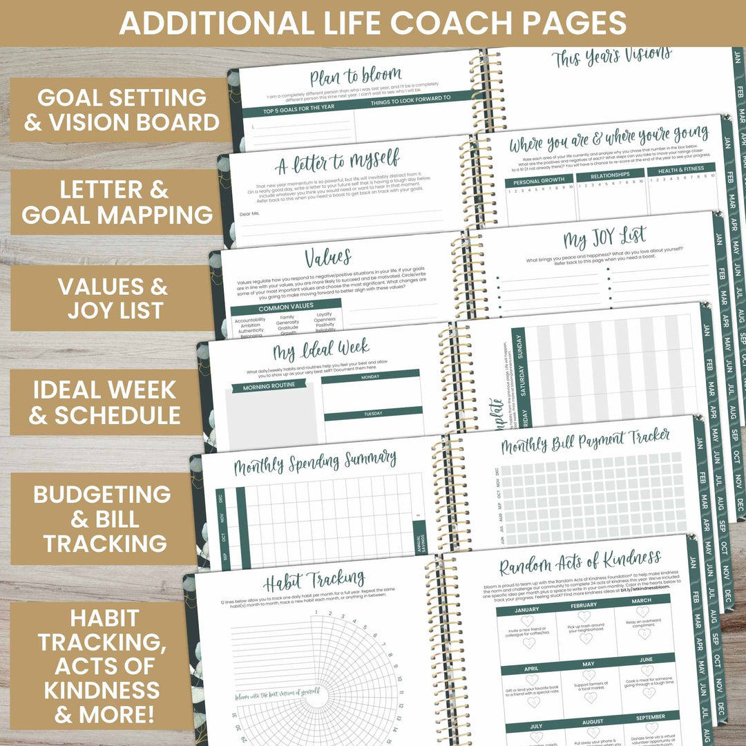 2025 Soft Cover Planner, 8.5" x 11", Eucalyptus, Green