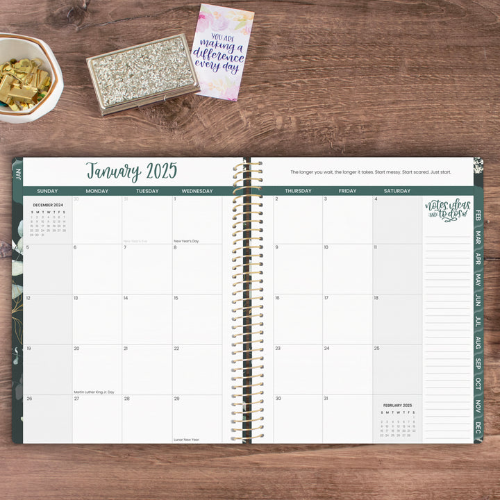 2025 Soft Cover Planner, 8.5" x 11", Eucalyptus, Green