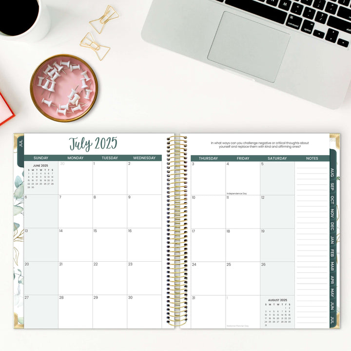 2025-26 Vision Planner, 7.5" x 9", Eucalyptus, White