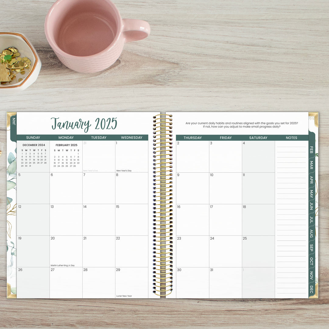 2025 Vision Planner, 7.5" x 9", Eucalyptus, White