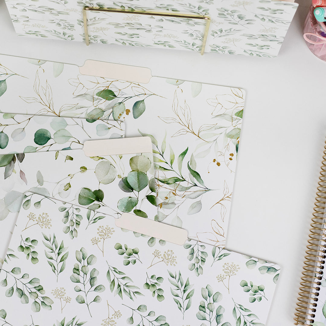 File Folder Set, Eucalyptus, 12 Pack