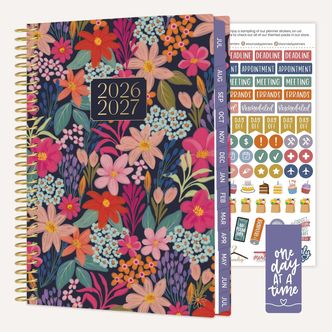 2026–27 Soft Cover Planner, 5.5" x 8.25" | Floral Fiesta - bloom daily planners
