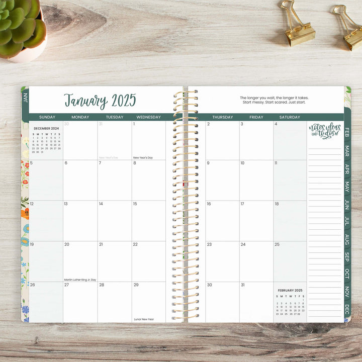 2025 Soft Cover Planner, 5.5" x 8.25", Garden Party, Beige