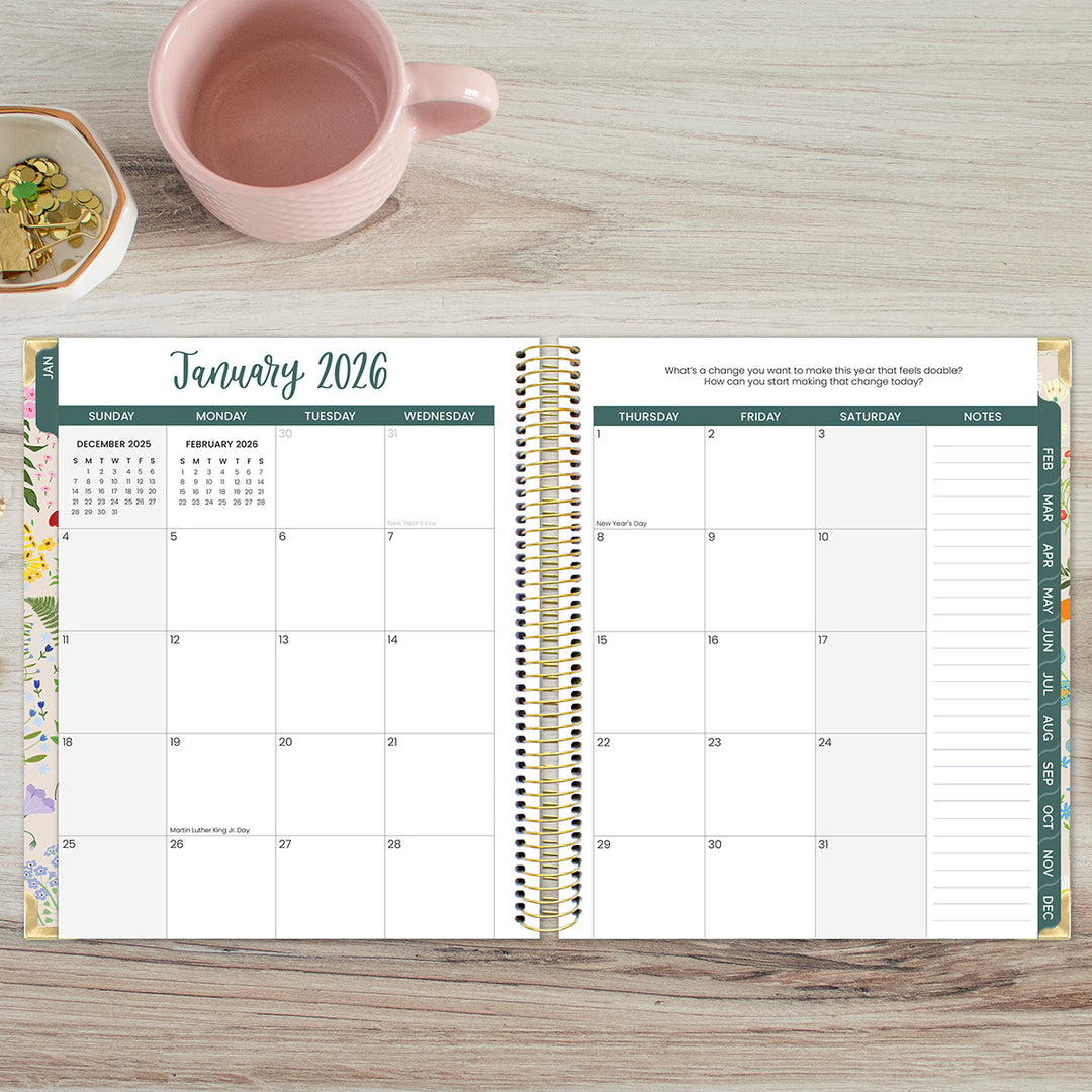 2026 Vision Planner, 7.5" x 9", Garden Party, Beige