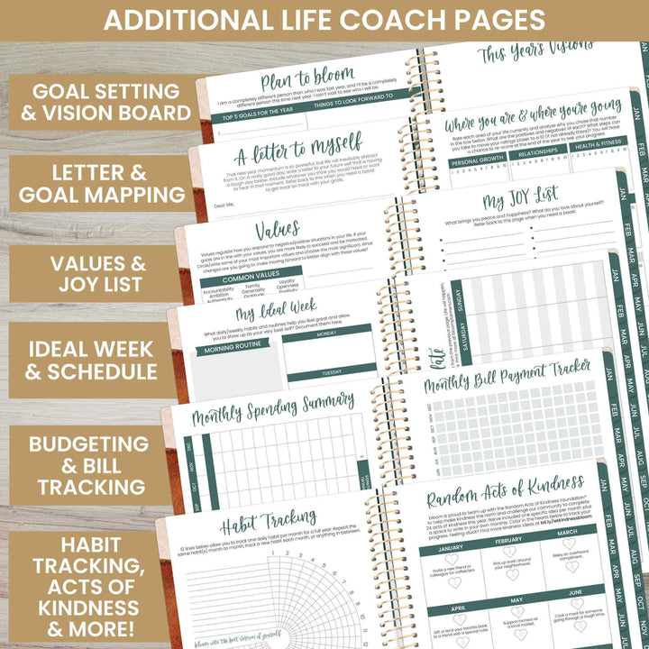 2025 Soft Cover Planner, 5.5" x 8.25", Earthy Abstract, Green