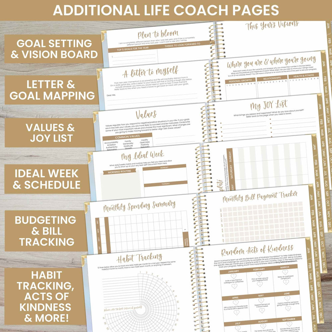 2025 Hard Cover Planner, 8.5" x 11", Iridescent Opal