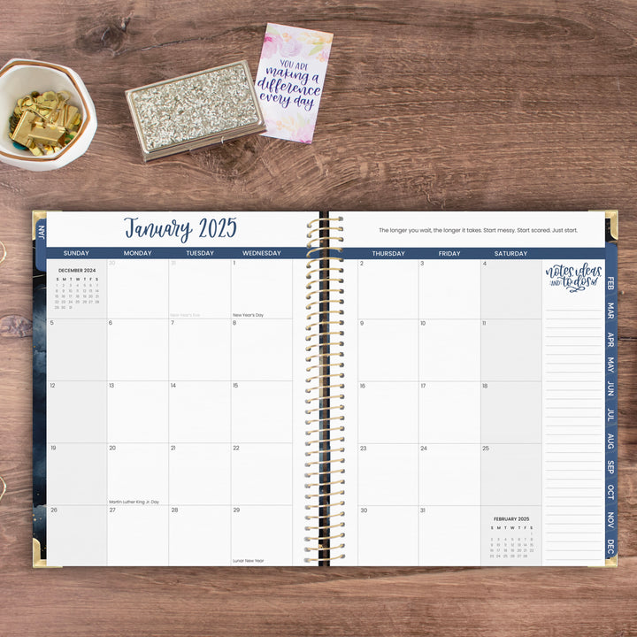 2025 Hard Cover Planner, 8.5" x 11", Midnight Sky