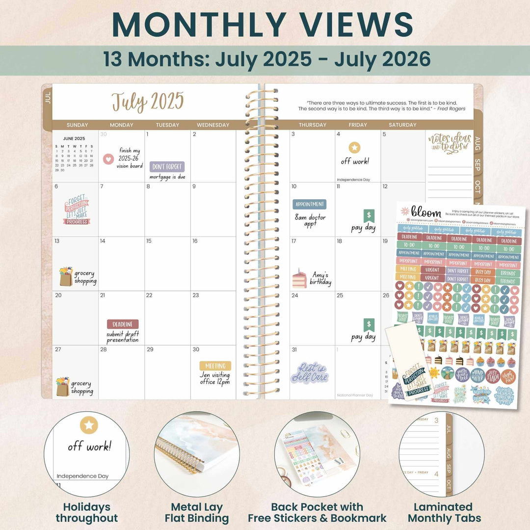 2025-26 Soft Cover Planner, 5.5" x 8.25", Ocean Oasis