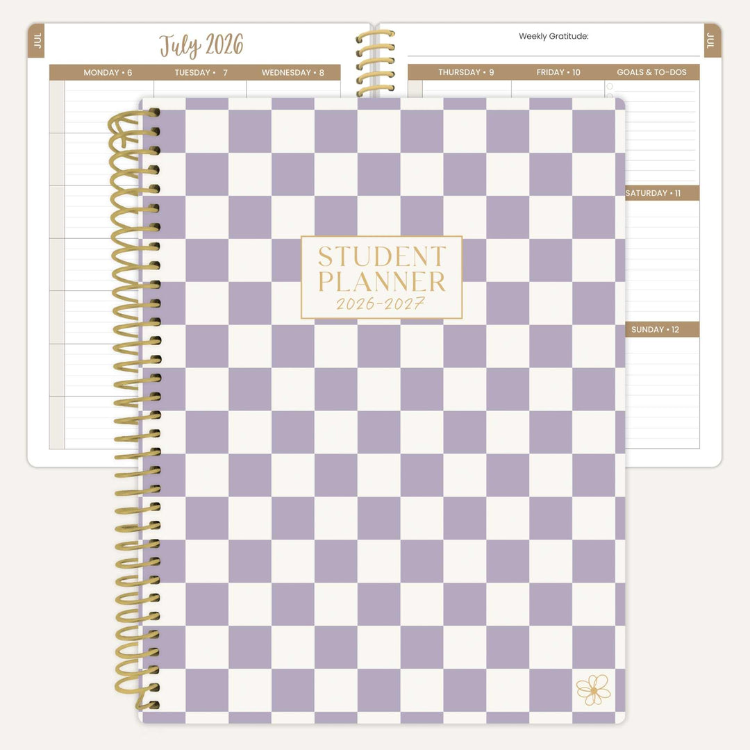 2026–27 Daisy Column Academic Planner, 7" x 9" | Checkered - bloom daily planners