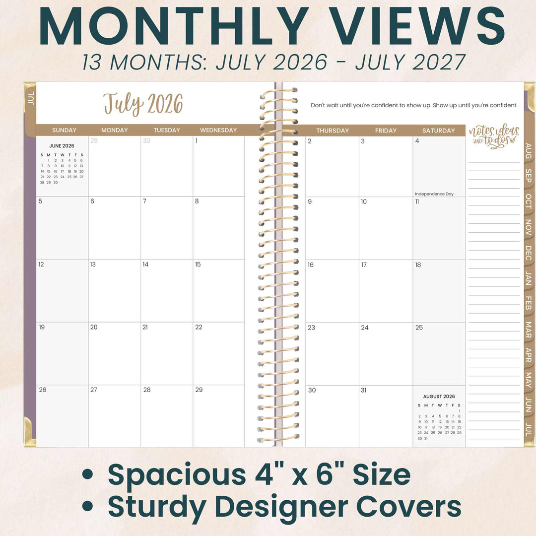 2026-27 Hard Cover Planner, 5.5" x 8.25" | Purple Linen - bloom daily planners