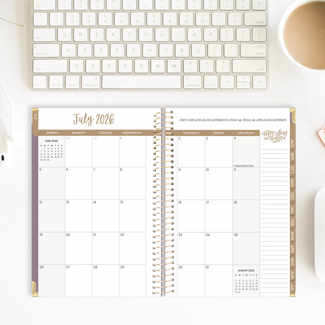 2026-27 Hard Cover Planner, 5.5" x 8.25" | Purple Linen - bloom daily planners