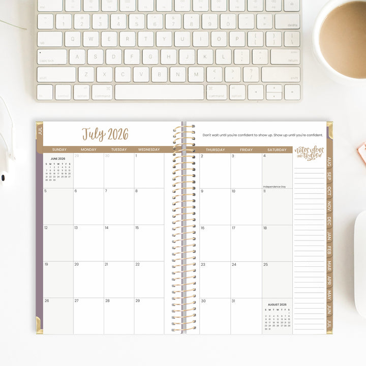 2026-27 Hard Cover Planner, 5.5" x 8.25" | Purple Linen - bloom daily planners