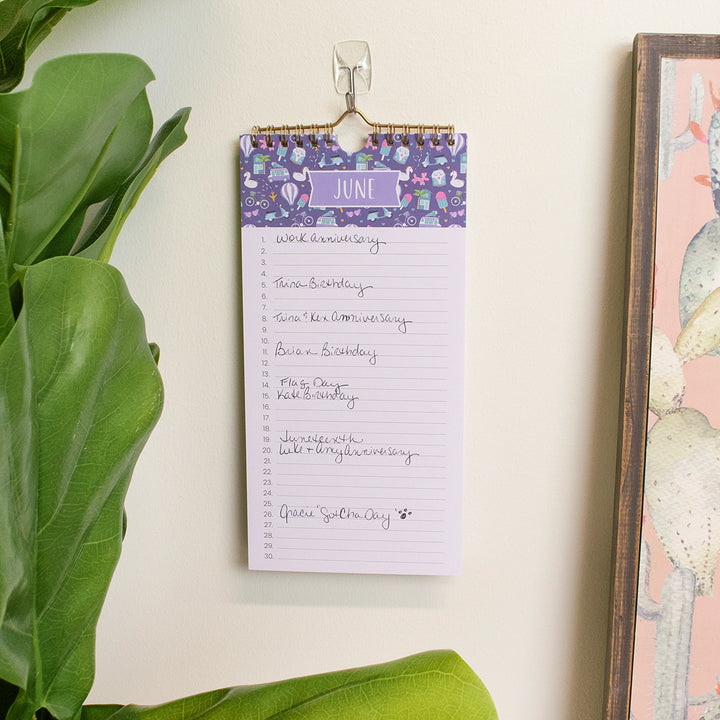 Perpetual Calendar, 5" x 10", Holiday Icons