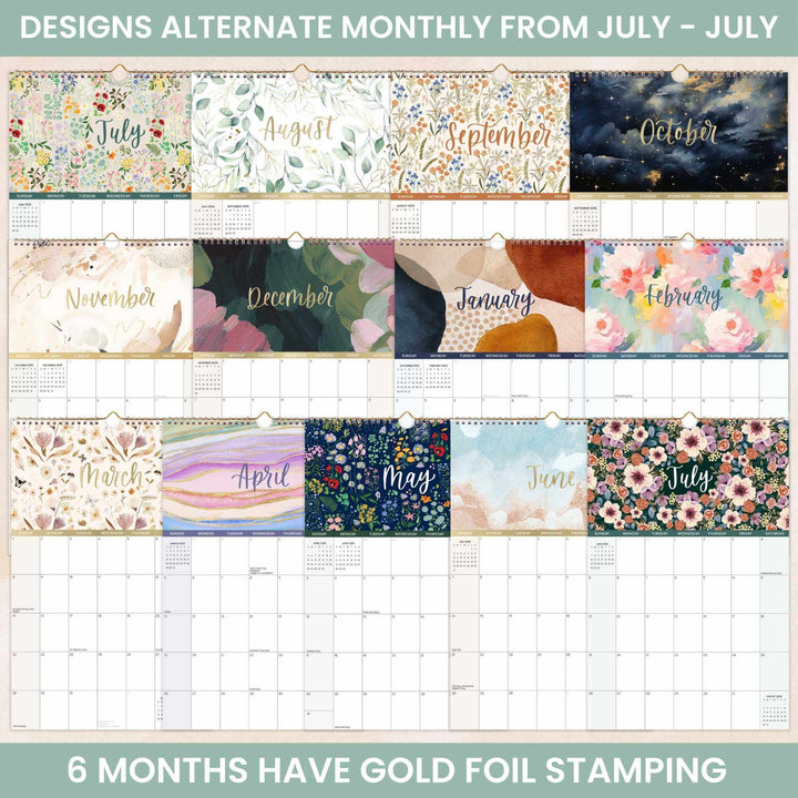 2025-26 Hanging Calendar, 11" x 17", Seasonal