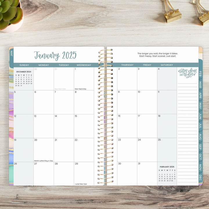 2025 Soft Cover Planner, 5.5" x 8.25", Watercolor Waves