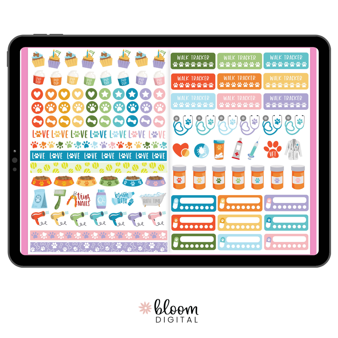Digital Planner Stickers, Dog Lovers