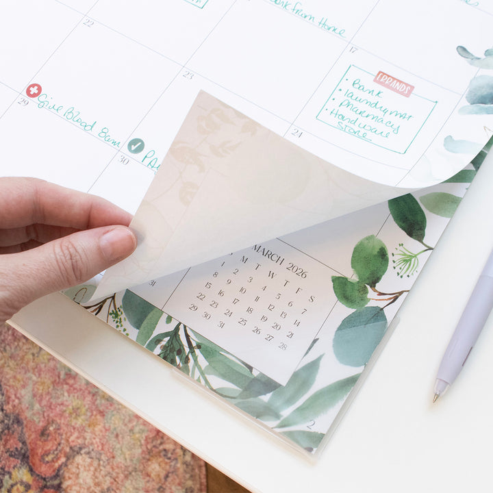 2026 Desk & Wall Calendar, 16" x 21", Greenery