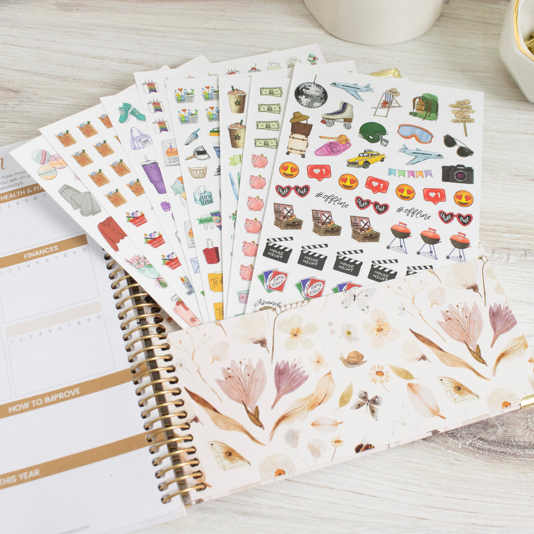 Planner Sticker Pack, Hand-Drawn Everyday Essentials