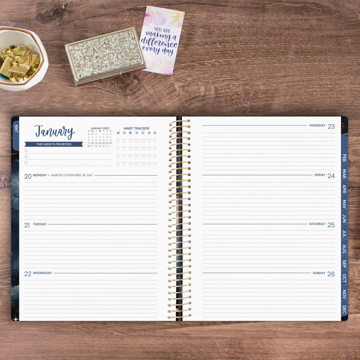 2025 Soft Cover Planner, 8.5" x 11", Midnight Sky